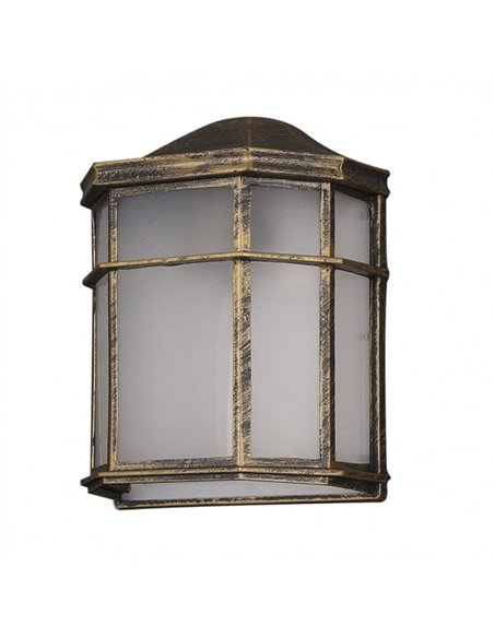 Aplique Exterior Aluminio Bellatrix 1xe27 Neg/oro  25x11x19