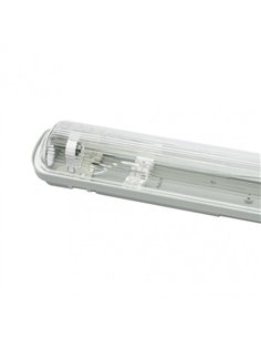 Pantalla Estanca 120cm Lines  Para Led 1xt8 Ip54 Gris/transparente 128x7