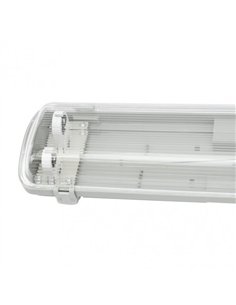 Pantalla Estanca 60cm Lines  Para Led 2xt8 Ip54 Gris/transparente 67x11