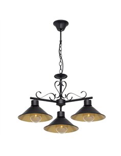 Lampara Azalea 3xe27 Negro/oro Regx54x54 Cm