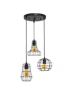 COLGANTE MARCAJE 3XE27 MARRON Regx30x30 Cm