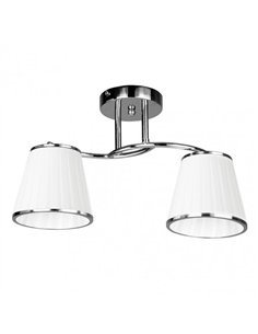 Lampara Lantanas 2xe27 Cromo Pantalla Balnca  24x43x15