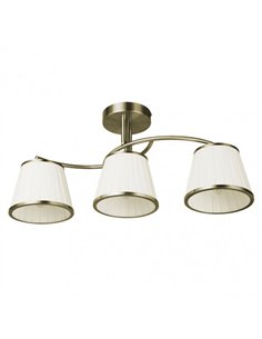 Lampara Lantanas 3xe27 Cuero Pant.beis 24x56x15