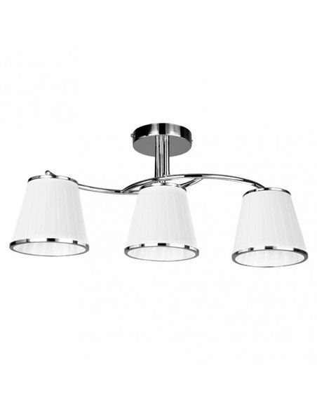 Lampara Lantanas 3xe27 Cromo Pant.blanca  24x56x15