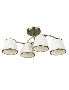 Lampara Lantanas 4xe27 Cuero Pant.beis 24x64x31