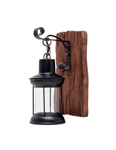 Aplique Rustico Finca 1xe27 Negro 30x22x22 Cm