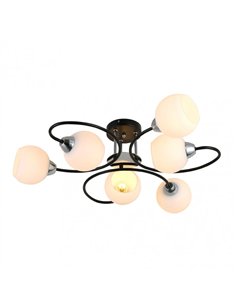 Lampara Fuji 6xe27 Negro/cromo 21x65x65 Cm 2