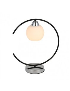 Sobremesa Fuji 1xe27 Negro/cromo 38x35x14 Cm