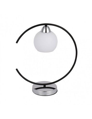 Sobremesa Fuji 1xe27 Negro/cromo 38x35x14 Cm