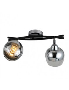 Regleta Denali 2xe27 Cromo/negro 24x38x14 Cm 2