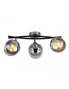 Regleta Denali 3xe27 Cromo/negro 24x45x14 Cm 2