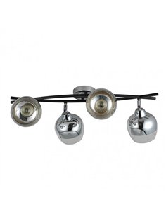 Regleta Denali 4xe27 Cromo/negro 22x60x35 Cm