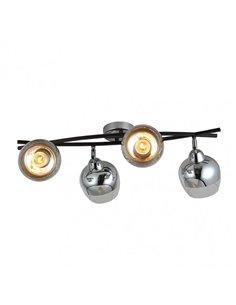 Regleta Denali 4xe27 Cromo/negro 22x60x35 Cm 2
