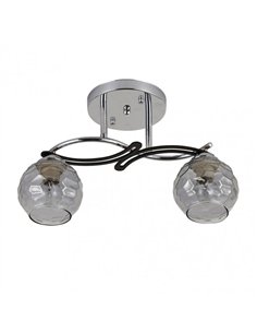 Lampara Etna 2xe14 Cromo/wengue 24x33x14 Cm