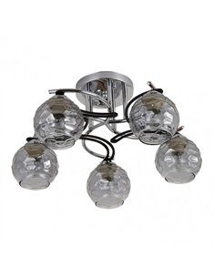 Lampara Etna 5xe14 Cromo/wengue 23x46x46 Cm