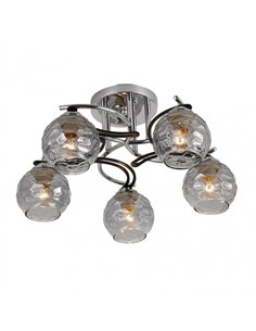 Lampara Etna 5xe14 Cromo/wengue 23x46x46 Cm 2