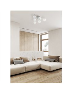 Lampara Makalu 6xe27 Cromo 21x60x60 Cm 2