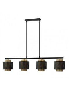 Lampara Kyoto 4xe27 Negro/oro Regx106x16 Cm