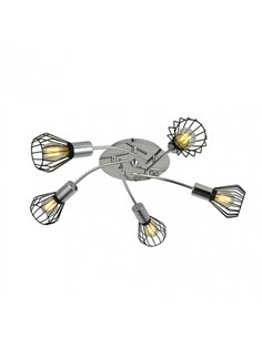 Plafon San Petersburgo 5xe14 Negro/cromo 15x55x55 Cm 2