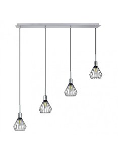 Colgante San Petersburgo 4xe14 Negro/cromo Regx83x13 Cm