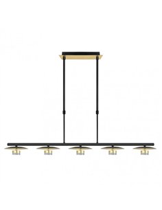 Lampara Ciudad Del Cabo 5l 30w 4000k  Negro/oro Regx104x15 Cm 2400 Lm