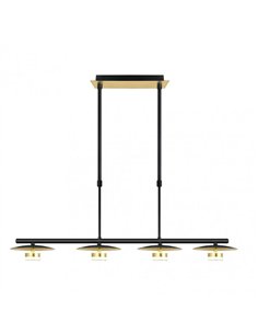 Lampara Ciudad Del Cabo 4l 24w 4000k  Negro/oro Regx85x15 Cm 1920 Lm