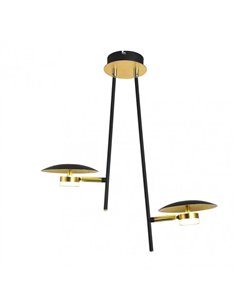 Colgante Ciudad Del Cabo 2l 12w 4000k Negro/oro 52x49x15 Cm 1080 Lm Dirigible Y Orientable 2