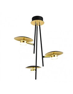 Colgante Ciudad Del Cabo 3l 18w 4000k Negro/oro 53x39x39 Cm 1440 Lm Dirigible Y Orientable 2