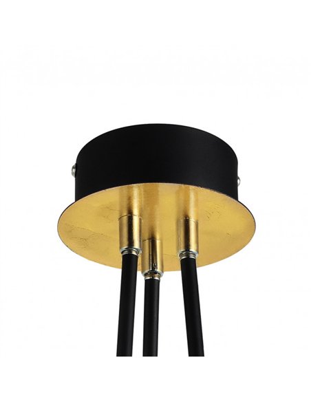 Colgante Ciudad Del Cabo 3l 18w 4000k Negro/oro 53x39x39 Cm 1440 Lm Dirigible Y Orientable