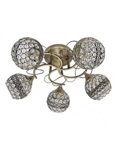 Lampara Lalibela 5xe14 Cuero 22x50x50 Cm