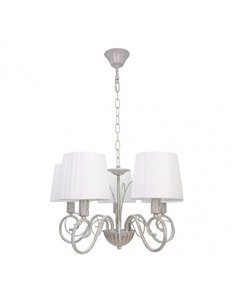 Lampara Amsterdam 5xe14 Blanco/oro Regx45x45 Cm