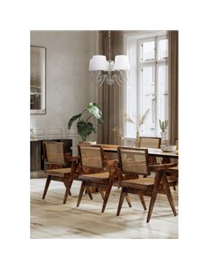 Lampara Amsterdam 5xe14 Blanco/oro Regx45x45 Cm 2