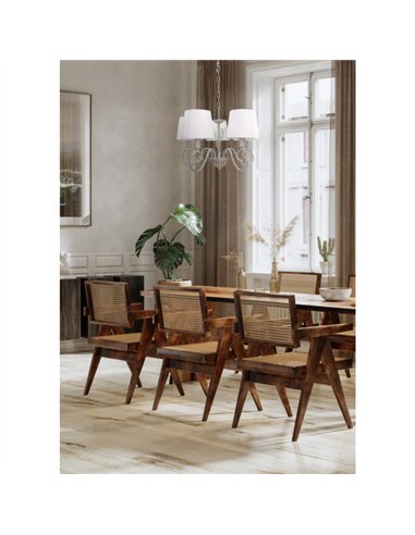 Lampara Amsterdam 5xe14 Blanco/oro Regx45x45 Cm