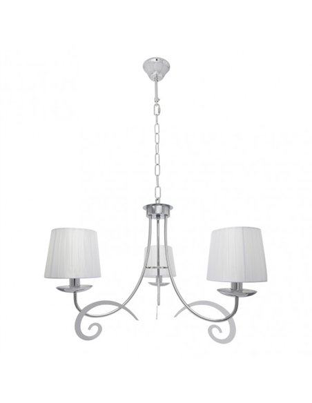 Lampara Luxor 3xe14 Cromo Pant. Blanca Regx58x58 Cm