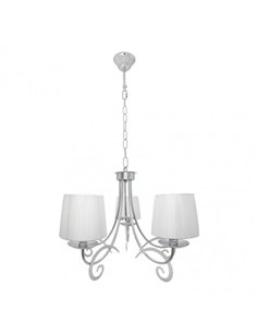 Lampara Luxor 5xe14 Cromo Pant. Blanca Regx61x61 Cm