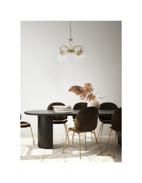 Lampara Jaipur 5xe14 Cuero Regx46x46 Cm