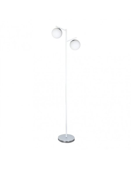 Pie De Salon La Habana 2xe14  Blanco/cromo 160x25x40 Cm