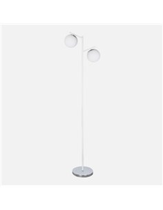 Pie De Salon La Habana 2xe14  Blanco/cromo 160x25x40 Cm 2