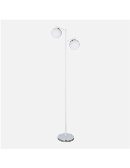 Pie De Salon La Habana 2xe14  Blanco/cromo 160x25x40 Cm