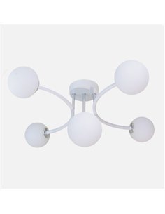 Lampara La Habana 5xg9 Blanco/cromo 48x46x22 Cm 2