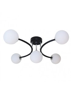 Lampara La Habana 5xg9 Negro/cromo 48x46x22 Cm