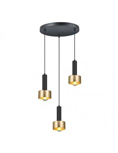 Lampara Allende 3xe27 Negro/oro Regx35x35 Cm 2