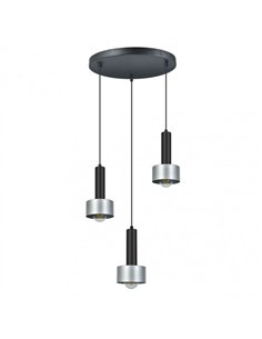 Lámpara Allende 3xe27 Negro/plata Regx35x35 Cm