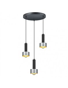 Lámpara Allende 3xe27 Negro/plata Regx35x35 Cm 2