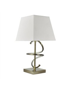 Sobremesa Nueva York 8w 4000k+1xe27 Cuero Pantalla Blanco Roto  600lm 44x23x23 Cm