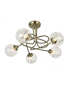 Lampara Rio De Janeiro 5xg9 Cuero  29x42x42 Cm 2