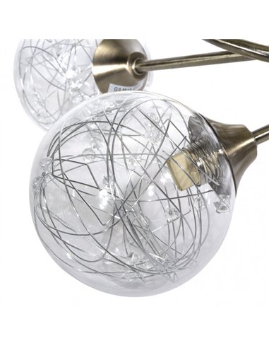 Lampara Rio De Janeiro 5xg9 Cuero  29x42x42 Cm