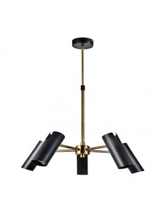 Lampara Marrakech 5xgu10 Negro/cuero Regx58x58 Cm Orientable