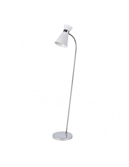 Pie Salon Petra 1xe27 Blanco/cromo 139x39x25 Cm Orientable