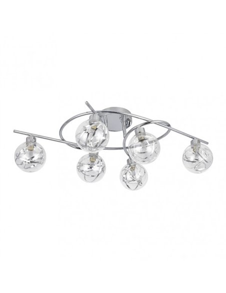 Plafon Varanasi 6xg9 Cromo 21x65x30 Cm
